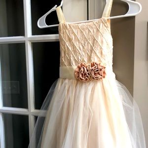 Elegant Cream Kids Formal Dress